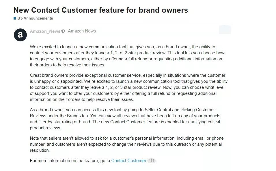 亚马逊美国站通告